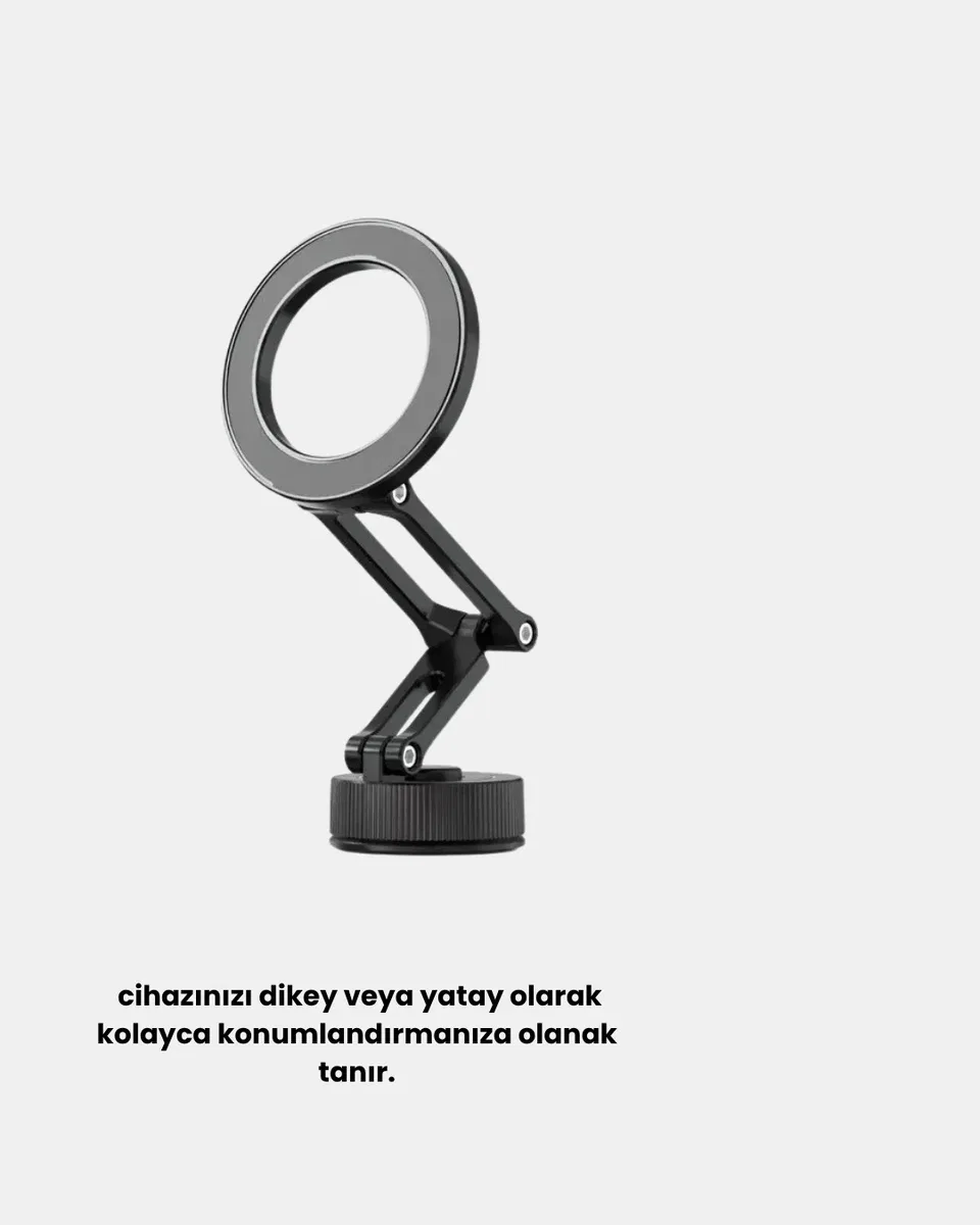 360° Dönebilen Katlanır Manyetik Araç Telefon Tutucu – MagSafe Uyumlu, Kompakt ve Şık Tasarım