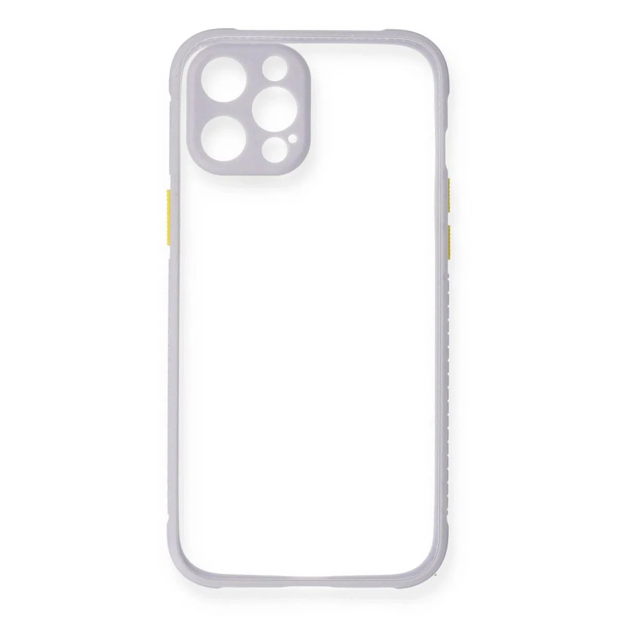 Apple İphone 12 Kılıf Miami Şeffaf Silikon - Lila