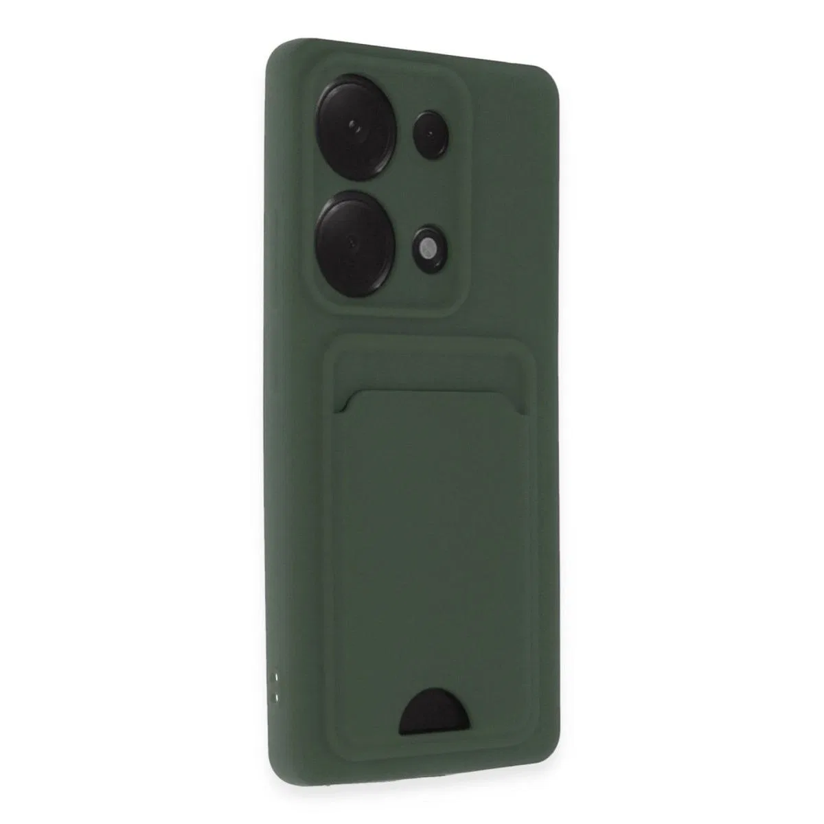 Xiaomi Redmi Note 13 Pro 4g Kılıf Kelvin Kartvizitli Silikon - Koyu Yeşil