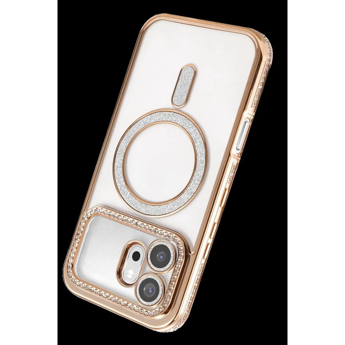 Huawei Honor 600 Joke Simli Magneticsafe Kılıf - Gold