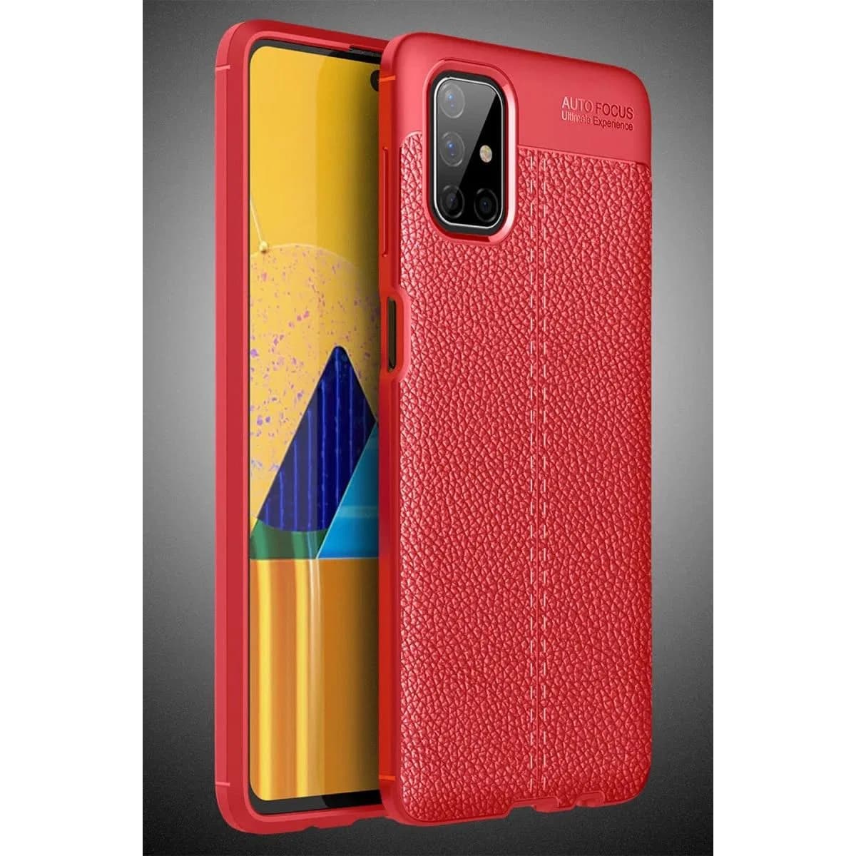Samsung Galaxy M51 Kılıf Auto Focus Kapak - Kırmızı