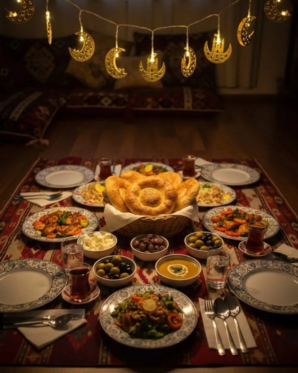 Dekoratif Minareli Hilal Led Işık Metal Gövdeli Ramazan Aydınlatma