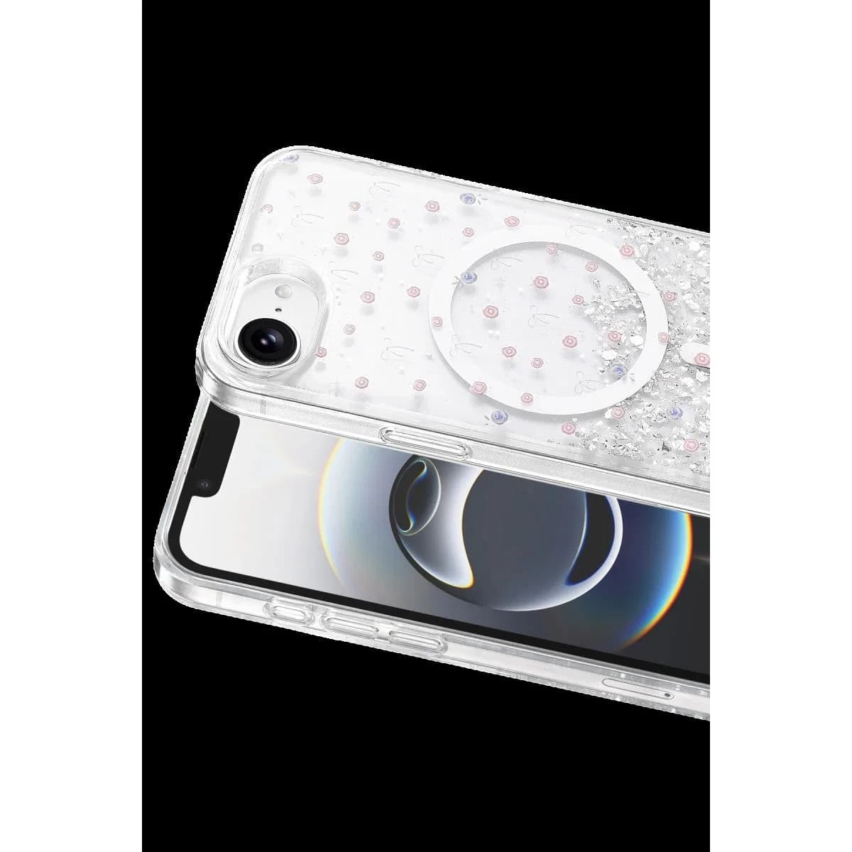 Onegif Apple İphone 17e Misk Simli Magsafe Kapak - Desen 1