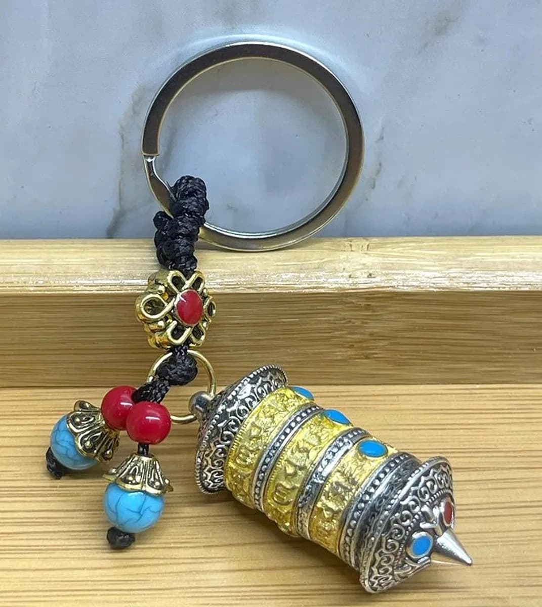 Metal Tibet Şans Çarkı Anahtarlık Alk4462
