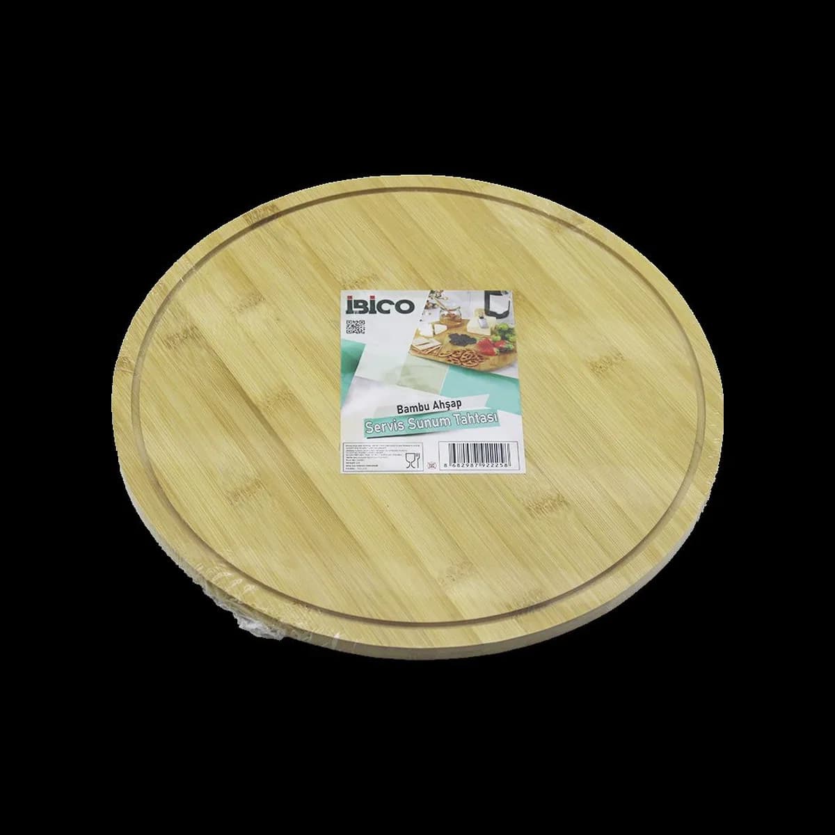 Yuvarlak 29. 7 cm Bambu Döner Sunum Tepsisi (360°)