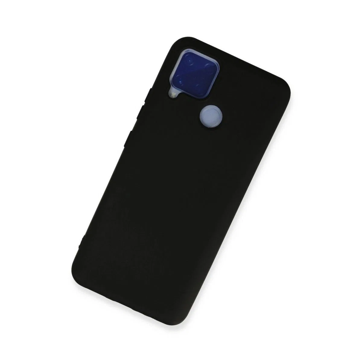 Realme C15 Kılıf Nano İçi Kadife Silikon - Siyah