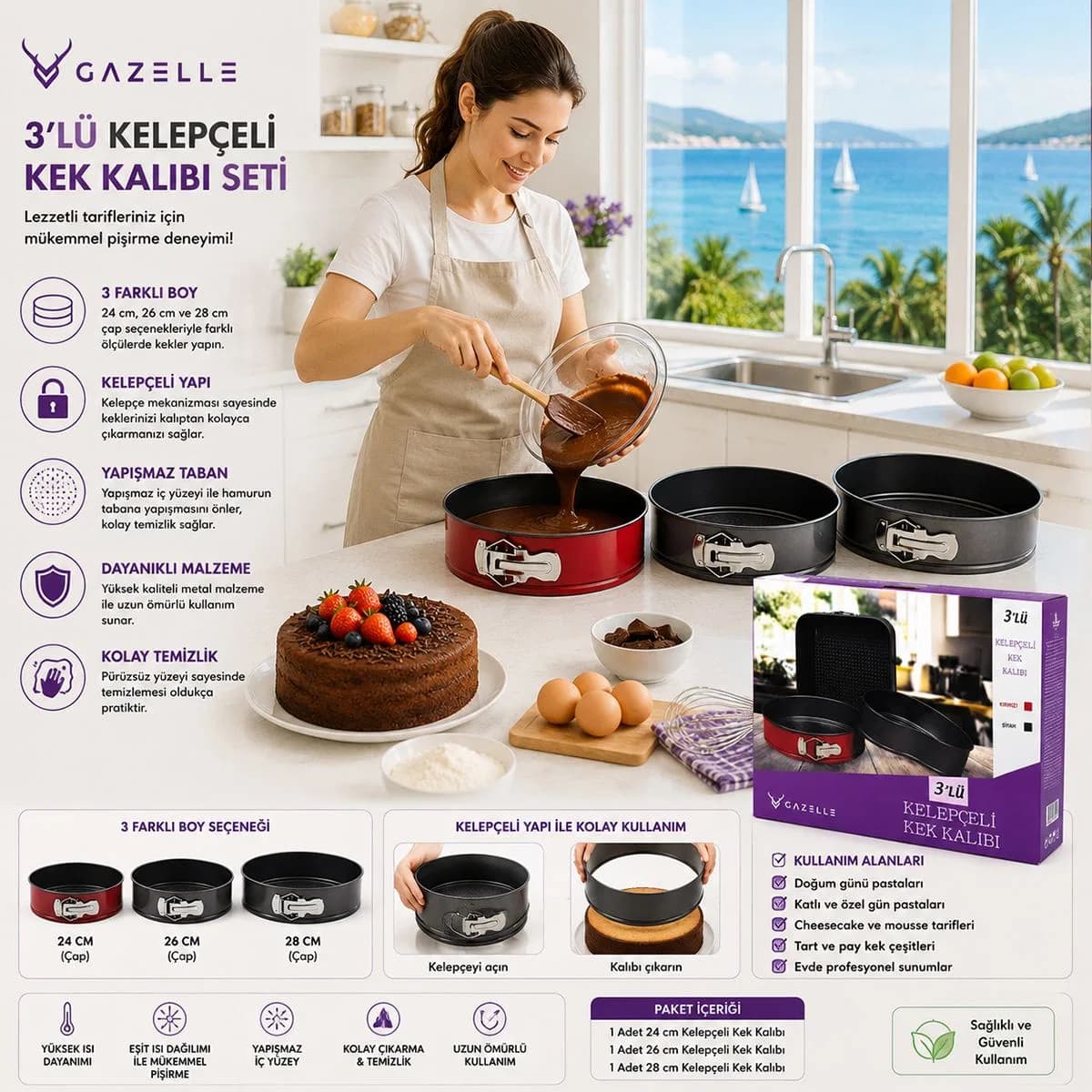 Yuvarlak Metal li Kek Kalıbı