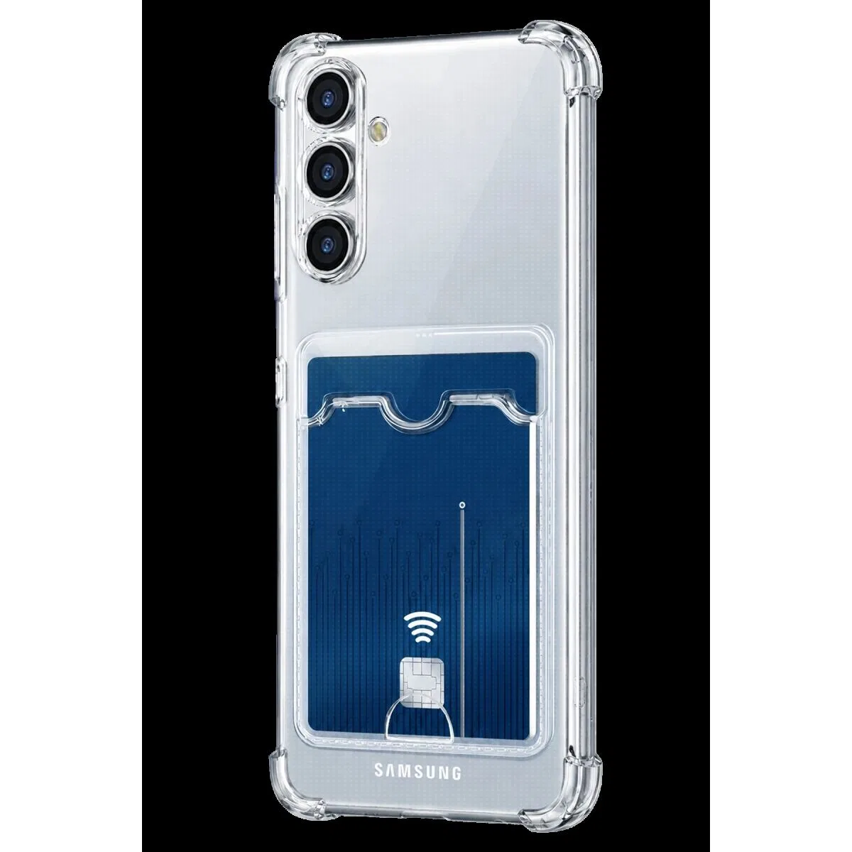 Samsung Galaxy A27 Kılıf Kart Şeffaf Silikon - Şeffaf