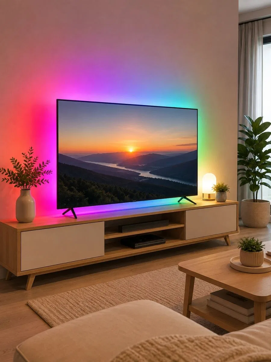 Rgb Şerit Led 5 Metre 5050 Smd Kumandalı Çok Renkli Ev Oda Tv Arkası Dekoratif Aydınlatma