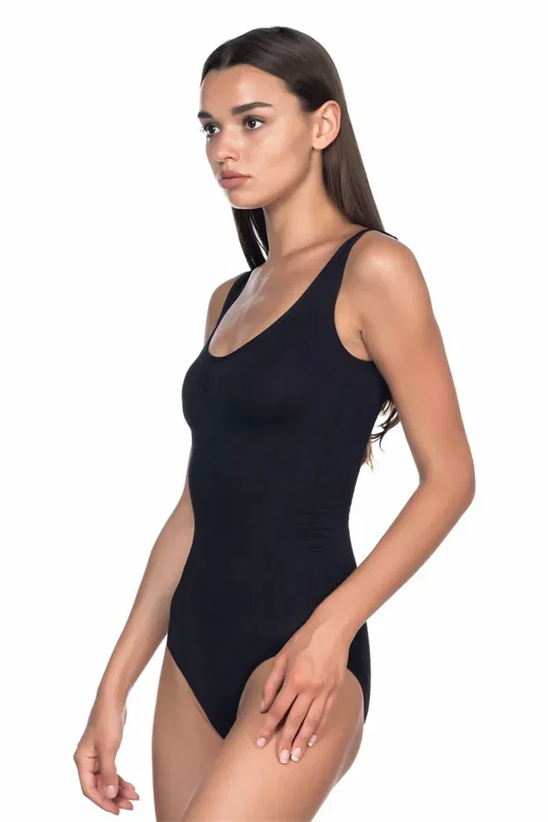 Siyah MI 1924 Soft Kalın Askıllı Çıtçıtlı Body