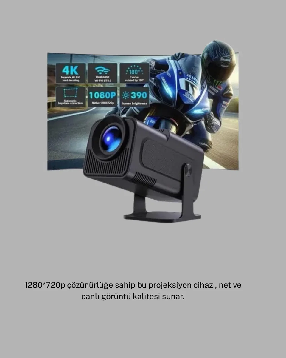 Android Projeksiyon Game Box – 1280x720p HD Çözünürlük, Bluetooth, HDMI ve USB Girişli