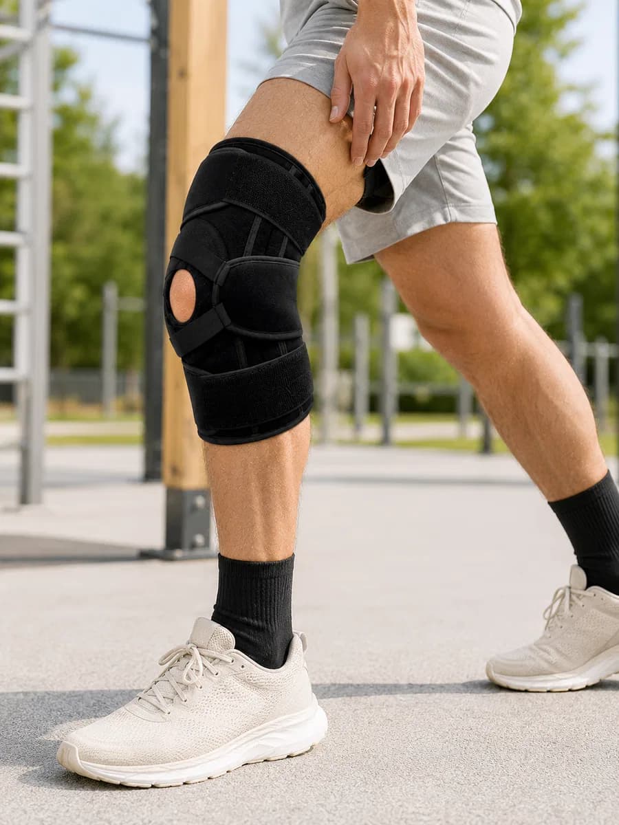 Ayarlanabilir Ligamentli Dizlik Patella Silikon Pedli Nefes Alabilir Diz Koruyucu