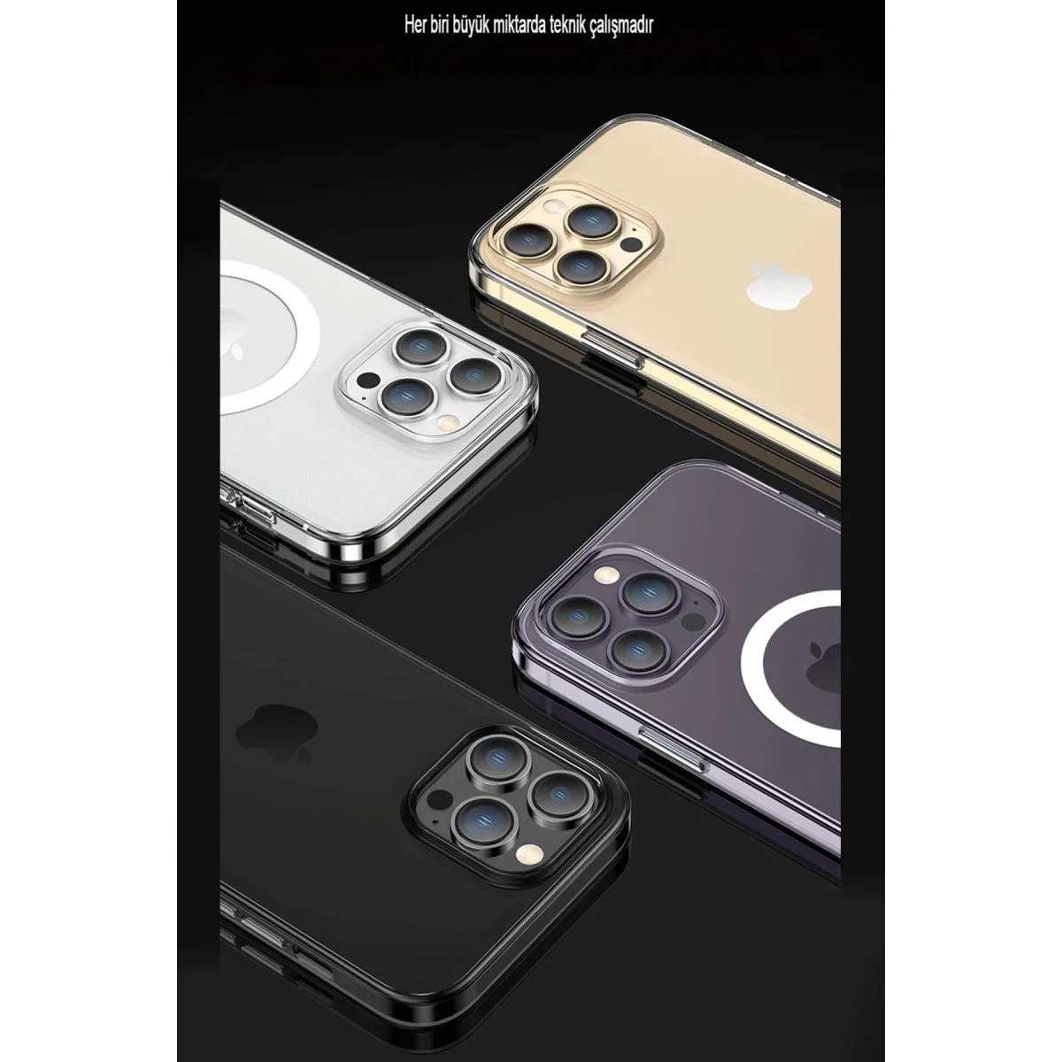 Apple İphone 15 Pro Max Kılıf Tron Şeffaf Magsafe Kapak - Şeffaf