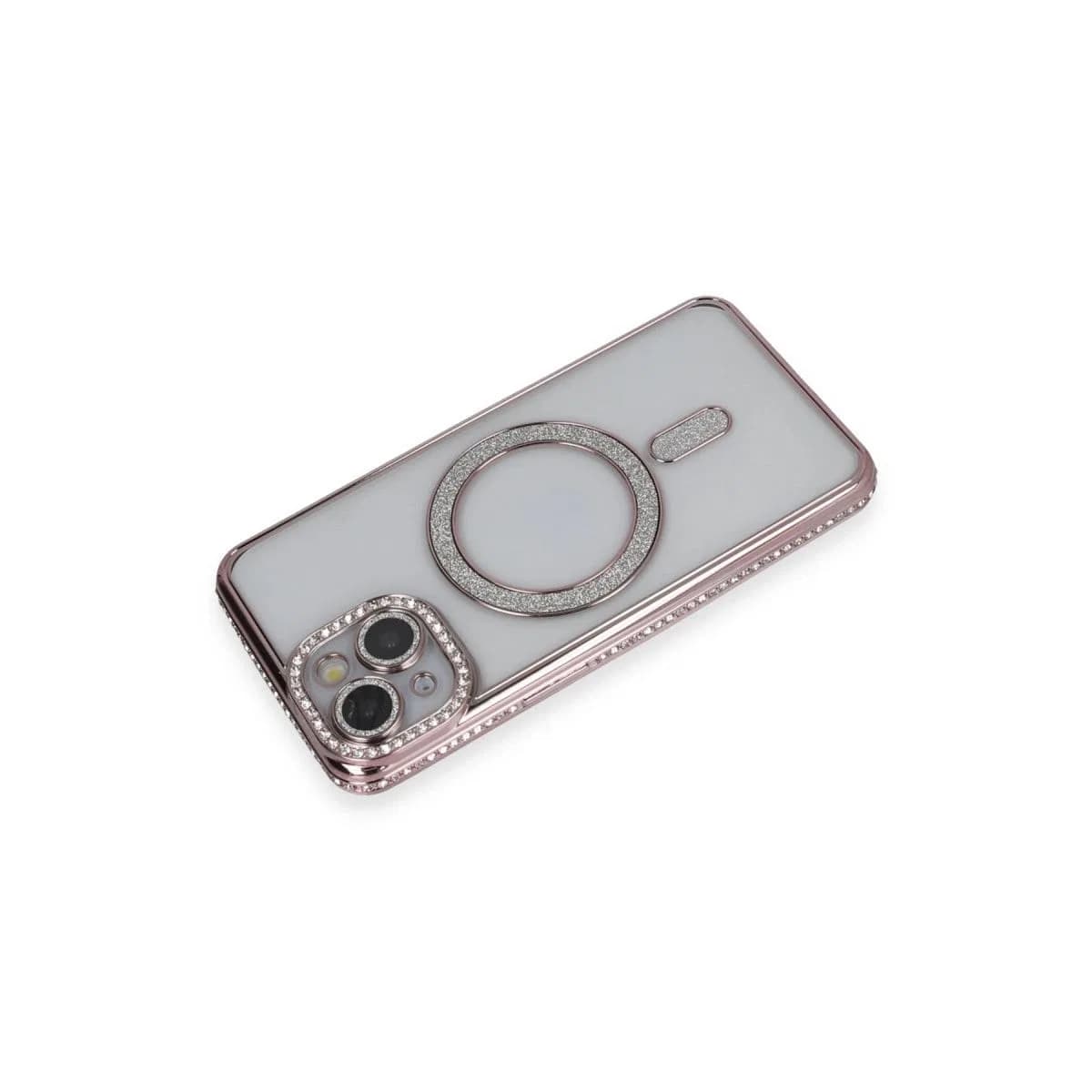 Apple İphone 13 Kılıf Joke Simli Magneticsafe Kılıf - Pembe