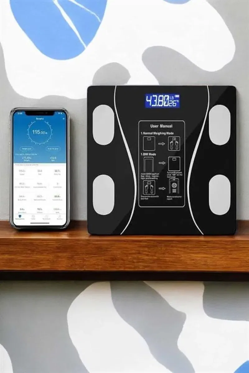 Tartı Baskül Dijital Elektronik Tartı Vücut iz Wifi Akıllı Yağ Ölçer