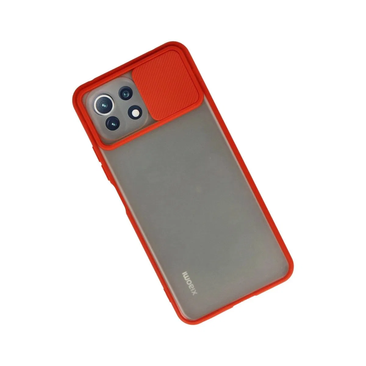 Xiaomi Mi 11 Lite Kılıf Palm Buzlu Kamera Sürgülü Silikon - Kırmızı