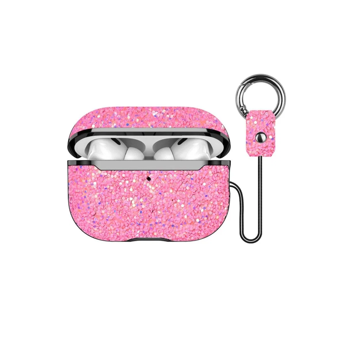 Onegif Apple Airpods Pro 2 (2. nesil) Bright Simli Airpods Kapak - Pembe