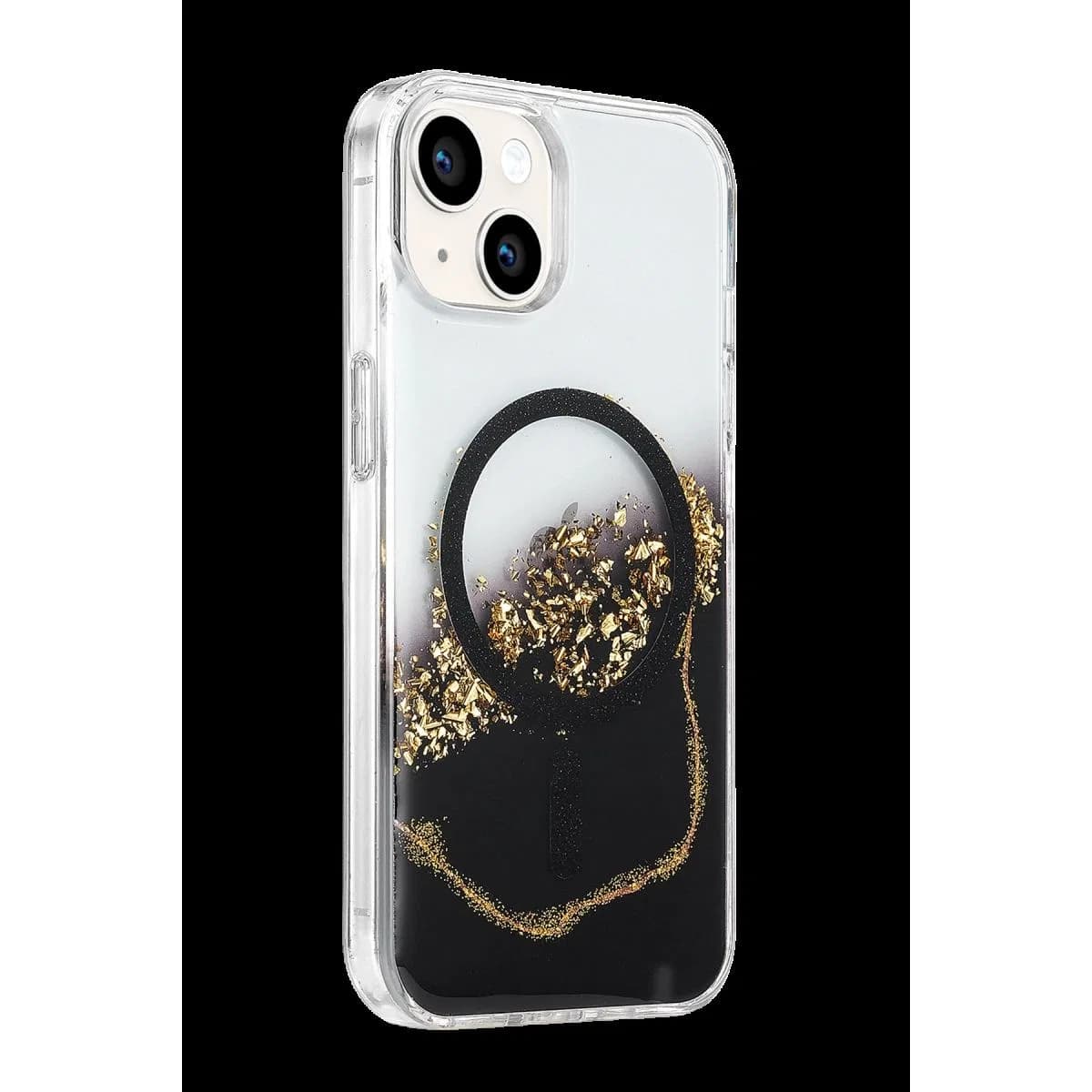Onegif Apple İphone 14 Lotus Simli Magsafe Kapak - Siyah