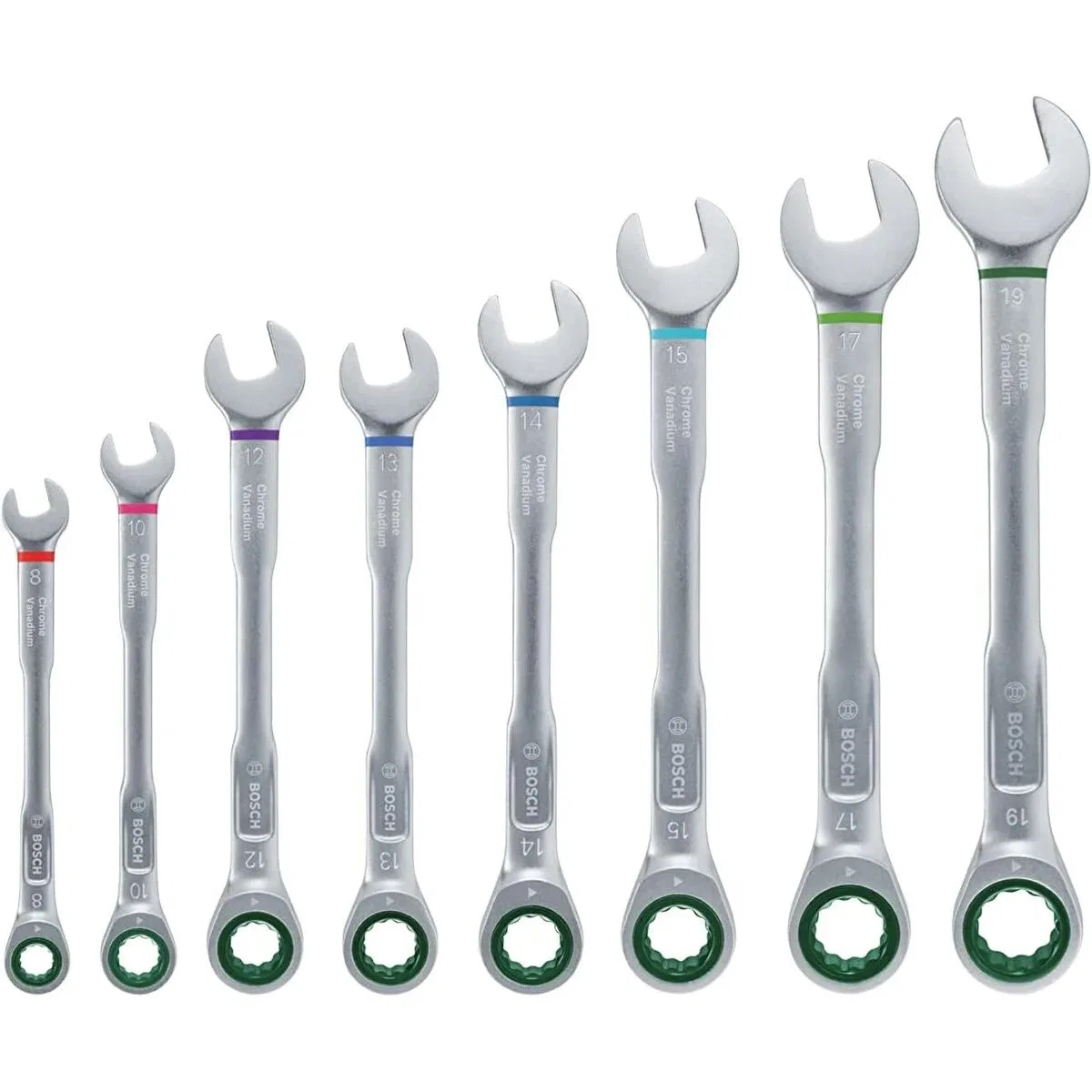 8 Parça 8-19 mm Kombine Anahtar Takımı (Plastik Standlı, Taşıma Aparatlı)