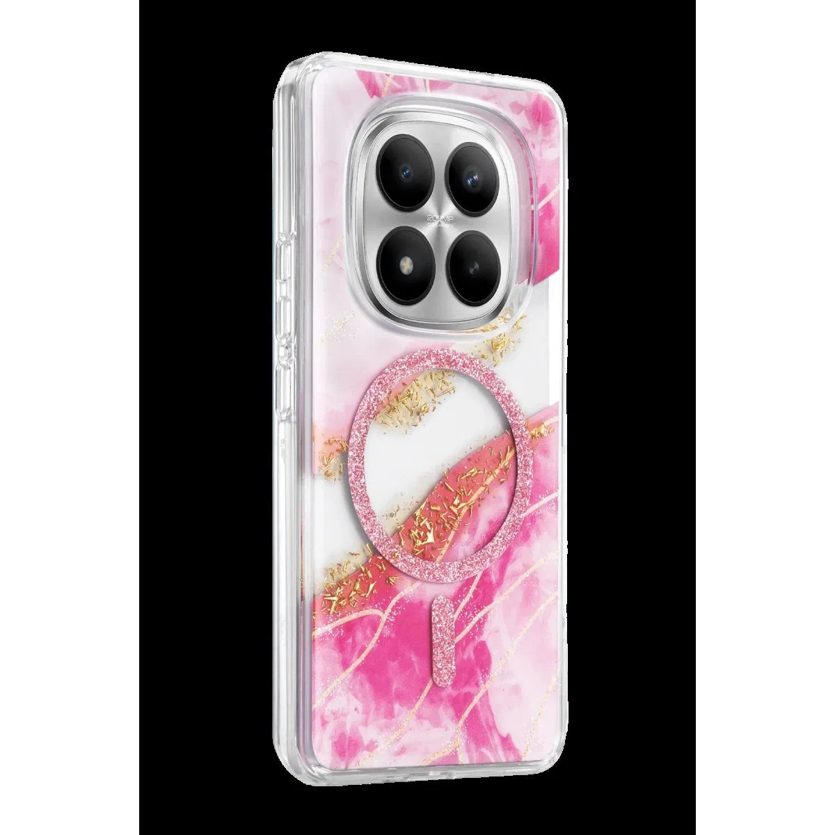 Onegif Xiaomi Redmi Note 15 Pro 5g Lotus Simli Magsafe Kapak - Pembe