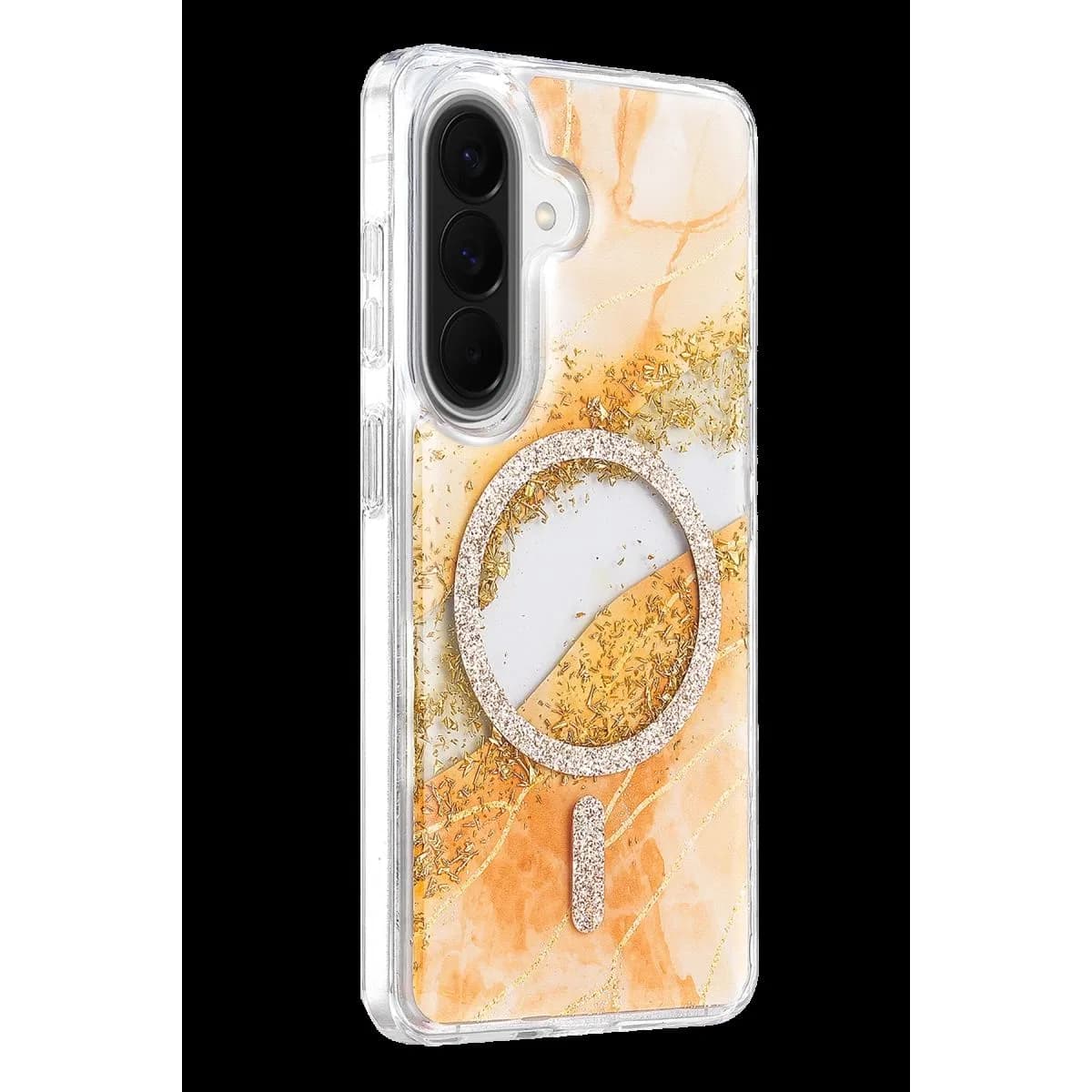 Onegif Samsung Galaxy A37 5g Lotus Simli Magsafe Kapak - Turuncu