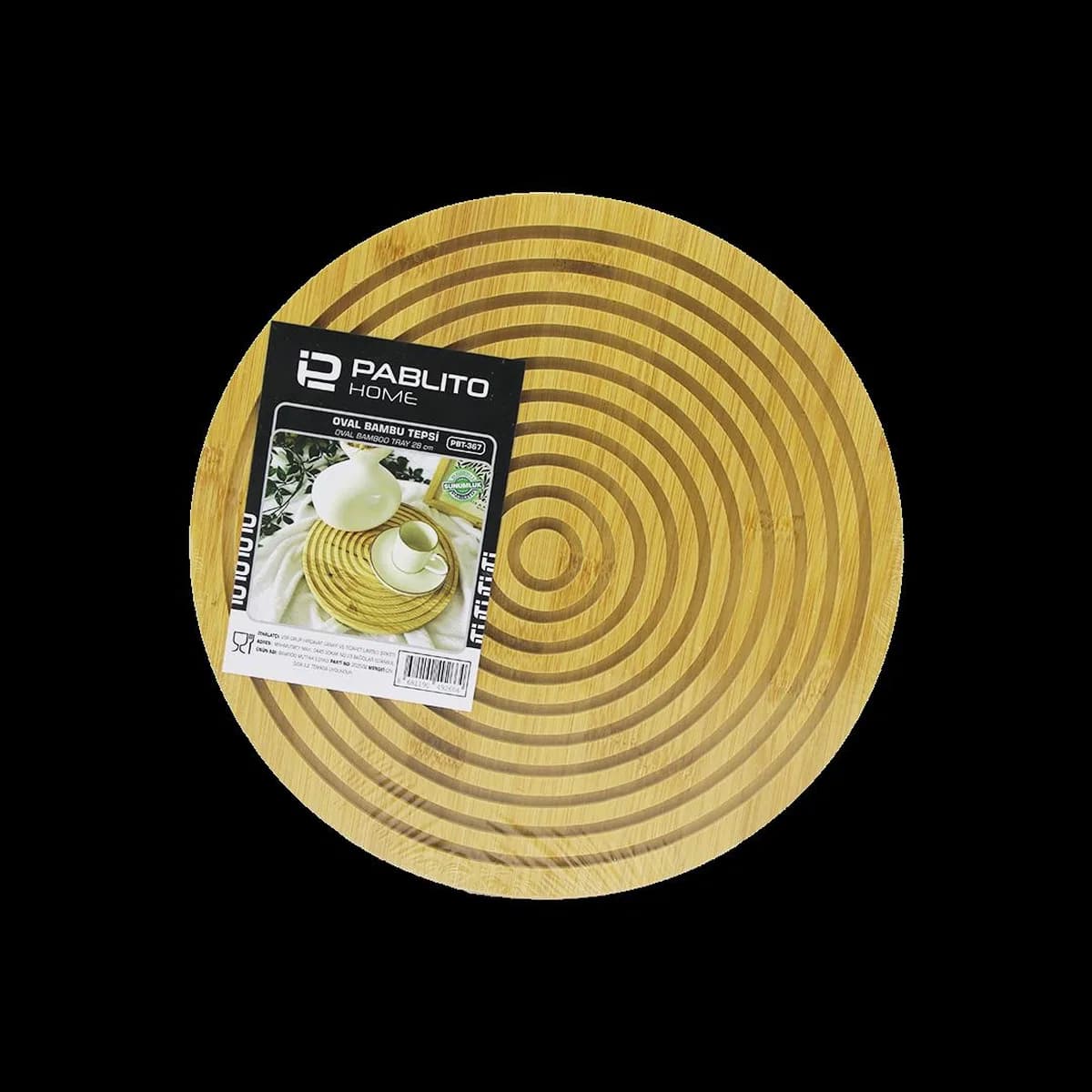 Ahşap Bambu Sunum Tepsisi 28 cm - Çift Taraflı