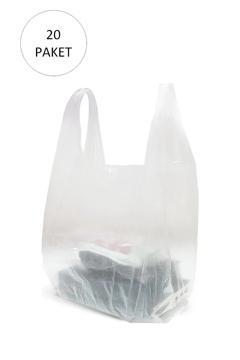 Şeffaf Atlet Poşet Küçük Boy 24x43 cm 20 Paket Takriben 6. 000 Adet