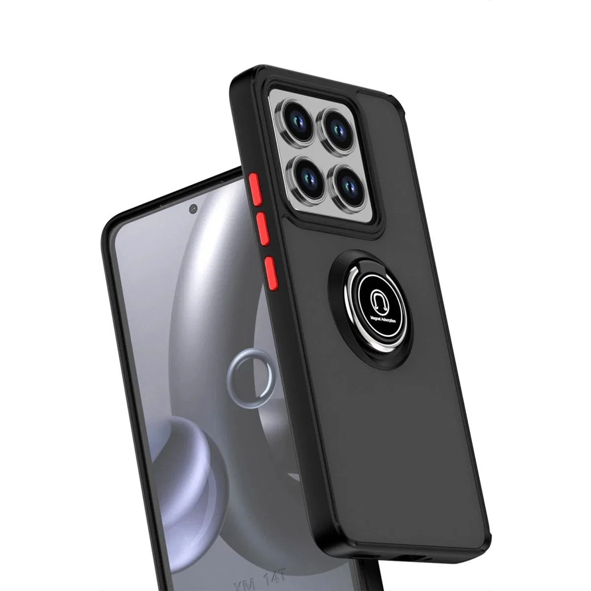 Xiaomi Mi 14t Pro Kılıf Montreal Yüzüklü Silikon Kapak - Yeşil