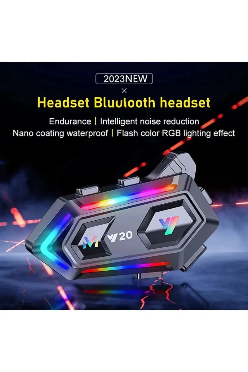 Y20 Motor Kurye Kask Kulaklık Rgb Modlu Bluetooth Motosiklet Kulaklık 5. 3 Bluetooth Interkom