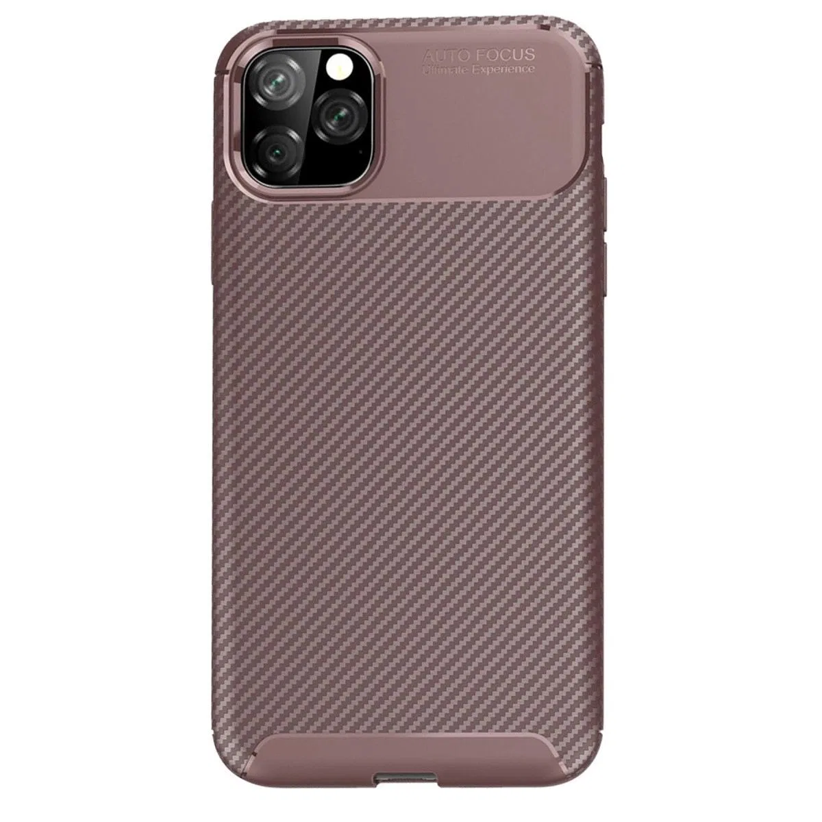Apple İphone 11 Pro Kılıf Auto Focus Karbon Kapak - Kahverengi