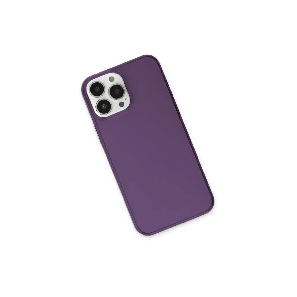Apple İphone 13 Pro Max Kılıf Pc Sert Şeffaf Kapak - Mor