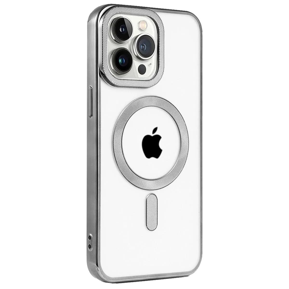 Apple İphone 15 Pro Max Kılıf Kronos Magsafe Kapak - Titanyum Gri