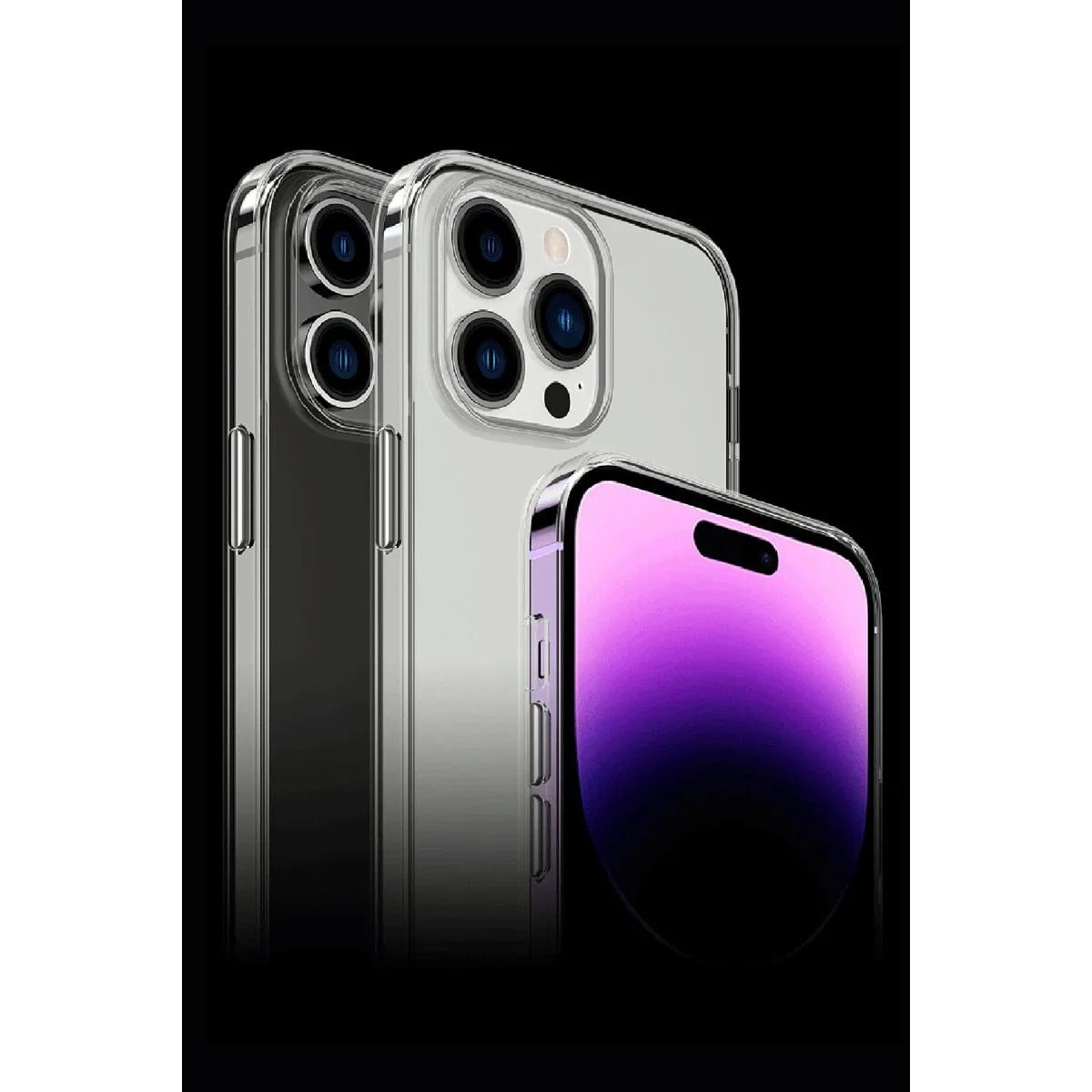 Apple İphone 14 Pro Max Kılıf Tron Şeffaf Magsafe Kapak - Derin Mor