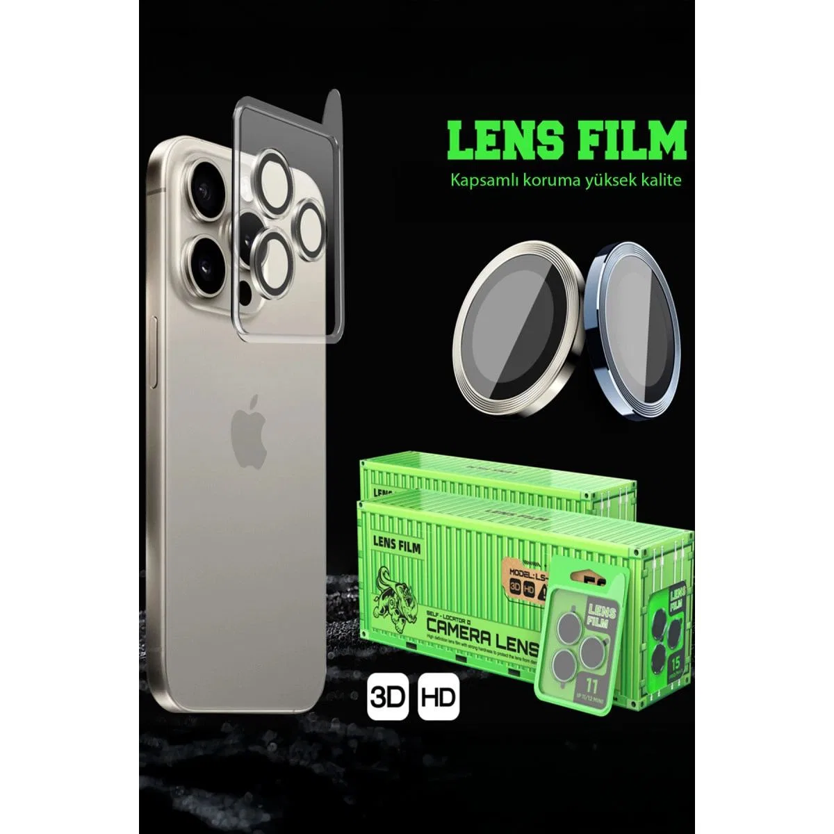 Xiaomi Redmi Note 14 Pro 5g Raze Metal Kamera Lens - Siyah