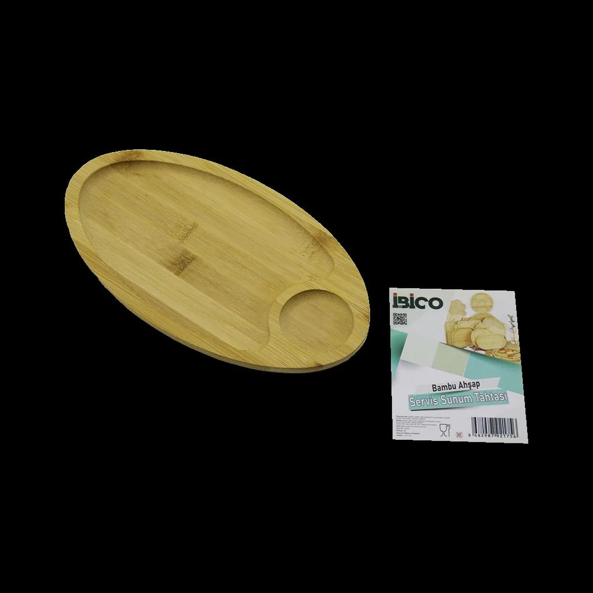 Bambu Oval 2 Bölmeli Mini Servis Tepsisi 25x14x1. 4 cm
