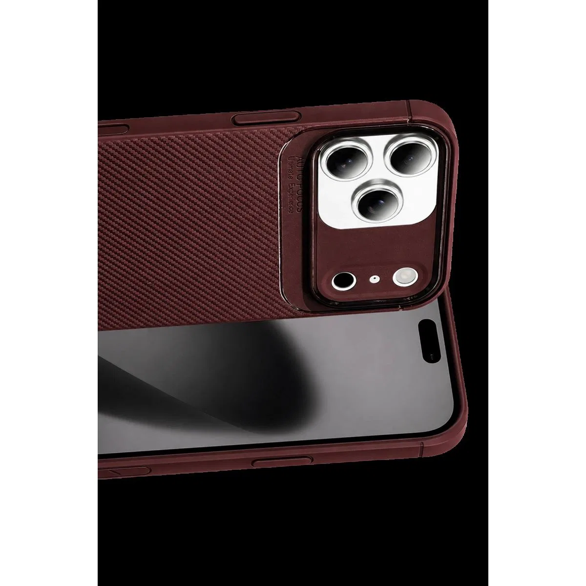 Apple İphone 17 Pro Max Auto Focus Karbon Kapak - Bordo