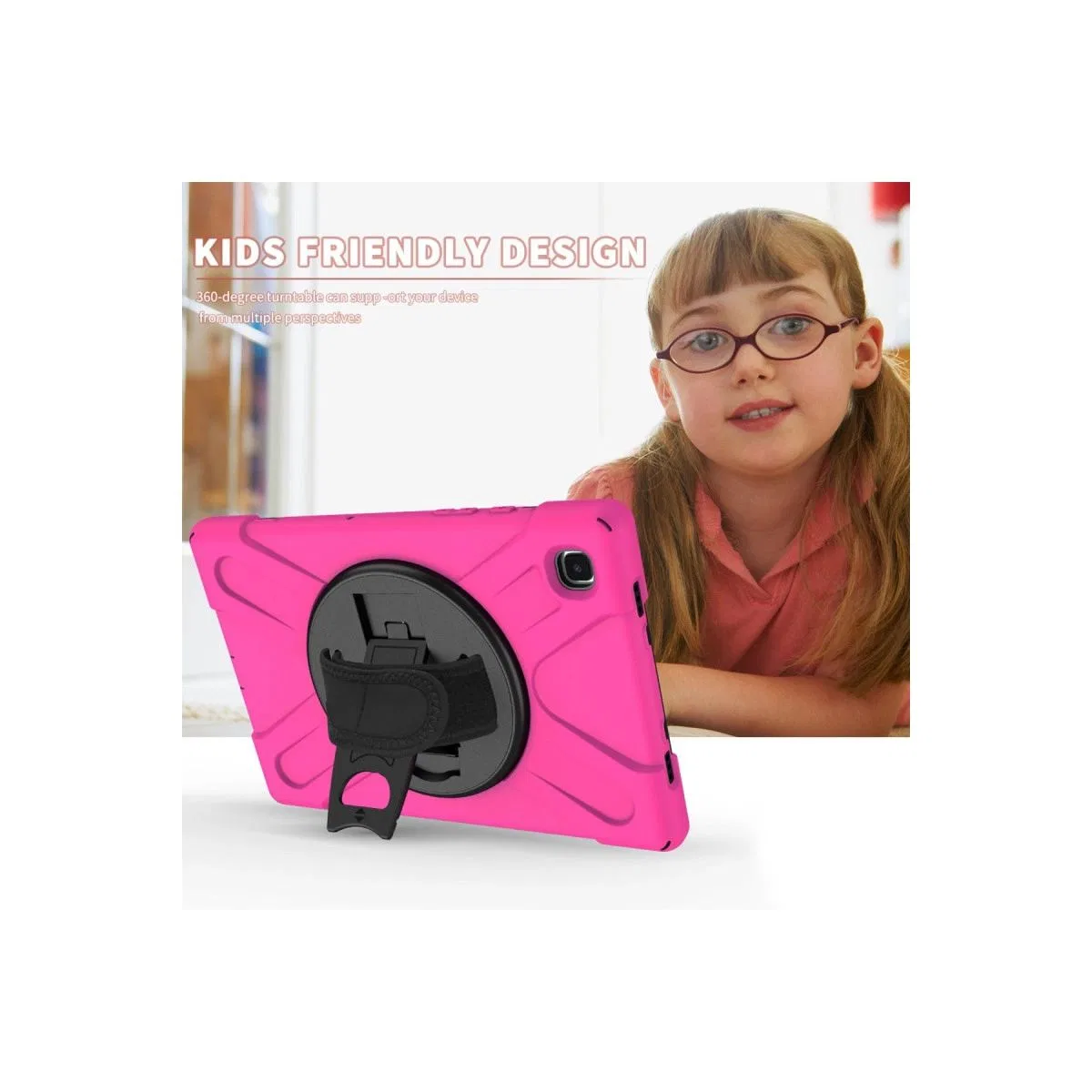 Samsung Galaxy T220 Tab A7 Lite 8. 7 Kılıf Amazing Tablet Kapak - Pembe