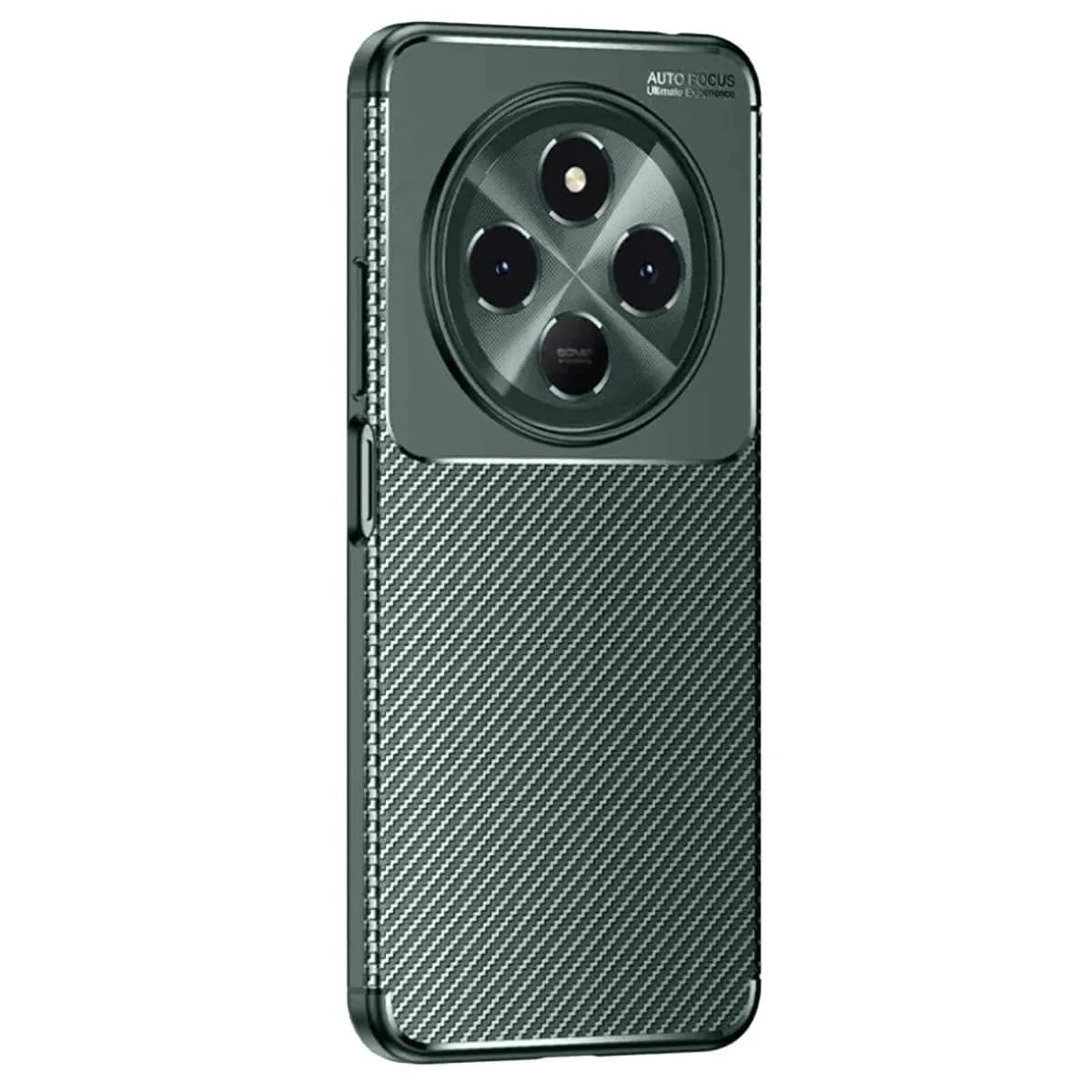 Tecno Spark 30 Kılıf Auto Focus Karbon Kapak - Koyu Yeşil