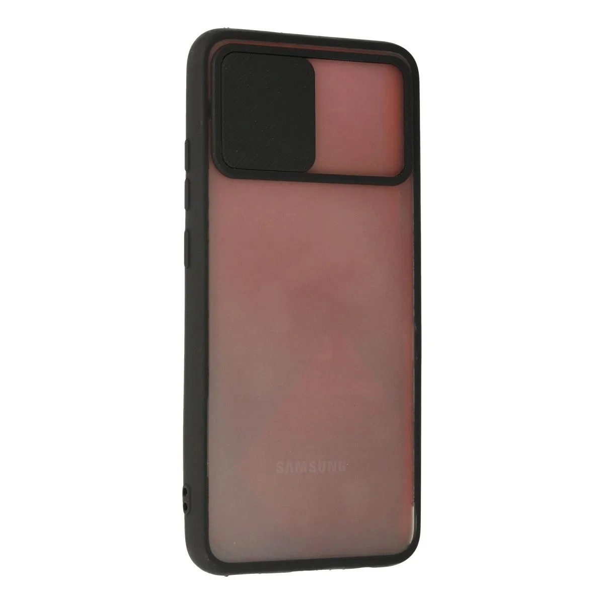 Samsung Galaxy A03s Kılıf Palm Buzlu Kamera Sürgülü Silikon - Siyah