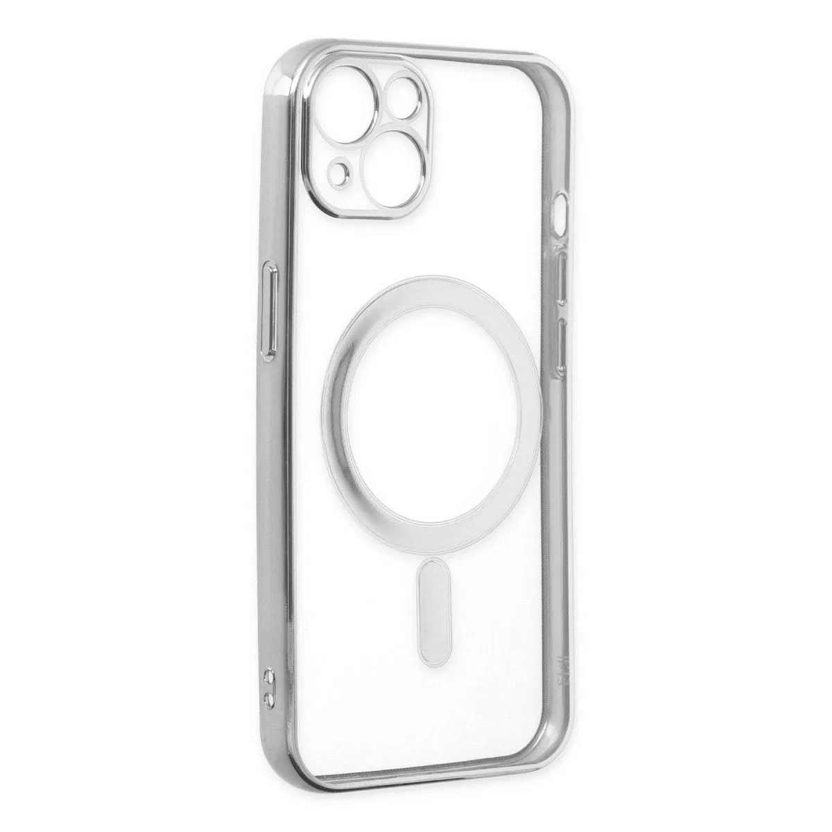 Apple İphone 14 Plus Kılıf Magneticsafe Lazer Silikon - Gümüş