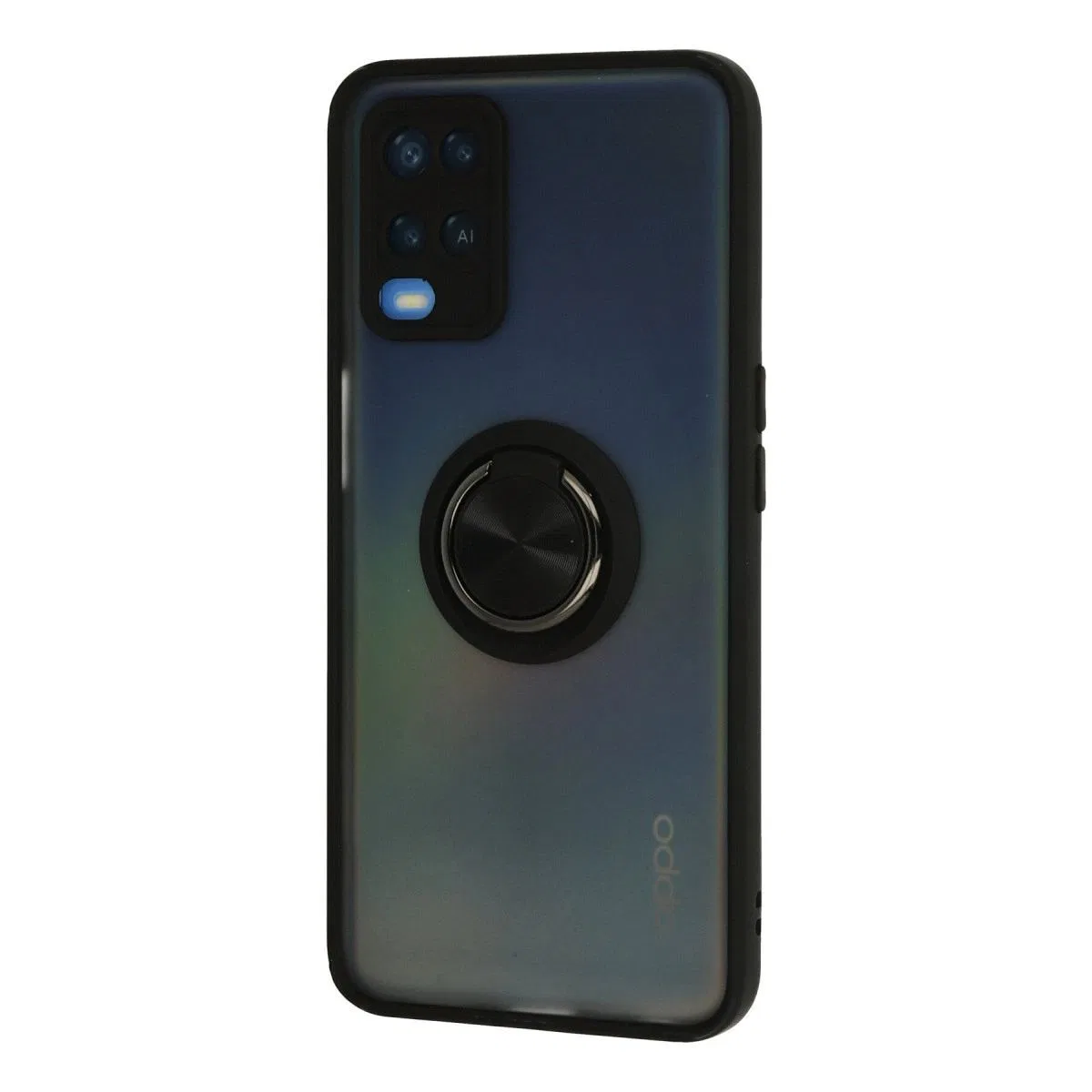 Oppo A54 4g Kılıf Montreal Yüzüklü Silikon Kapak - Siyah