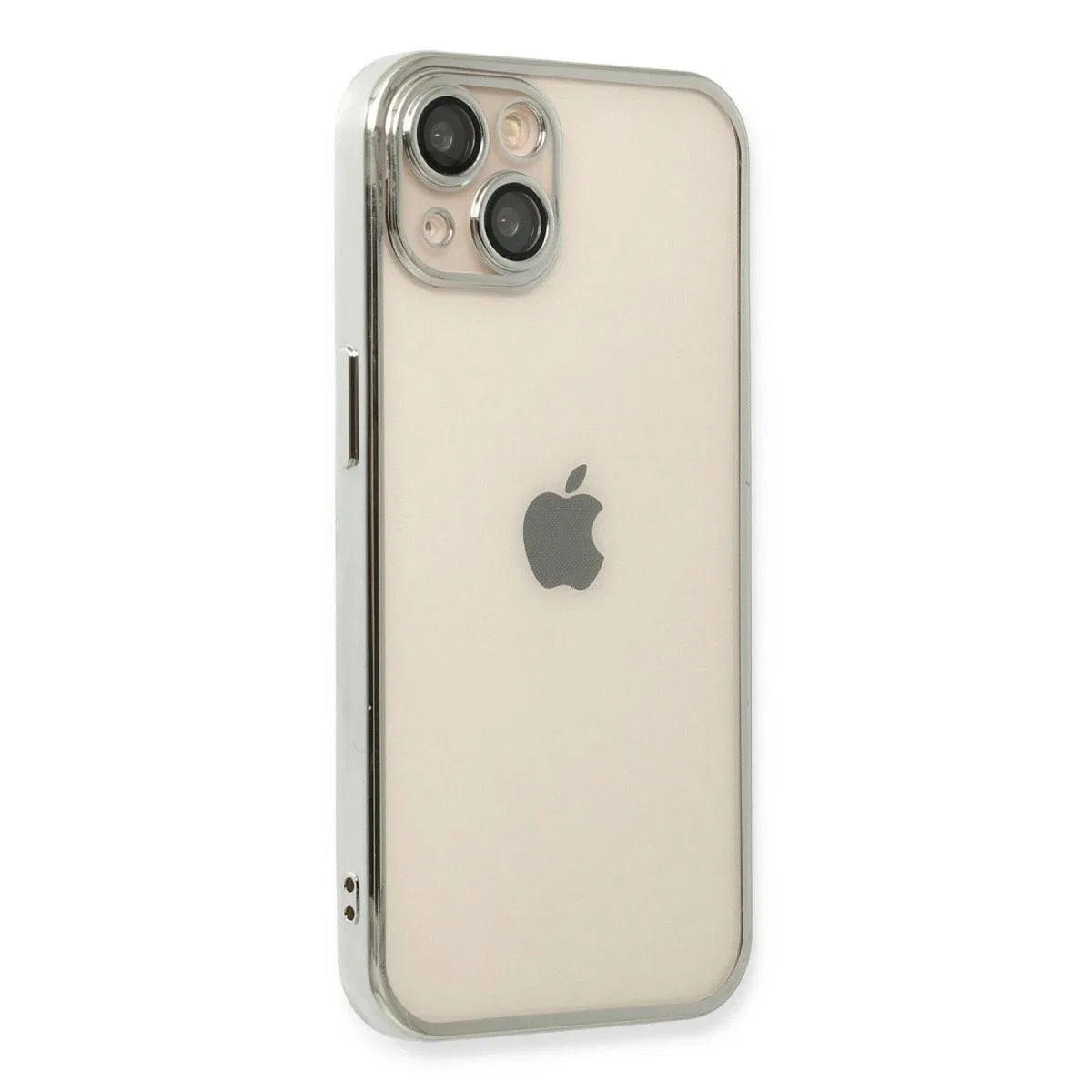 Apple İphone 14 Kılıf Razer Lensli Silikon - Gümüş