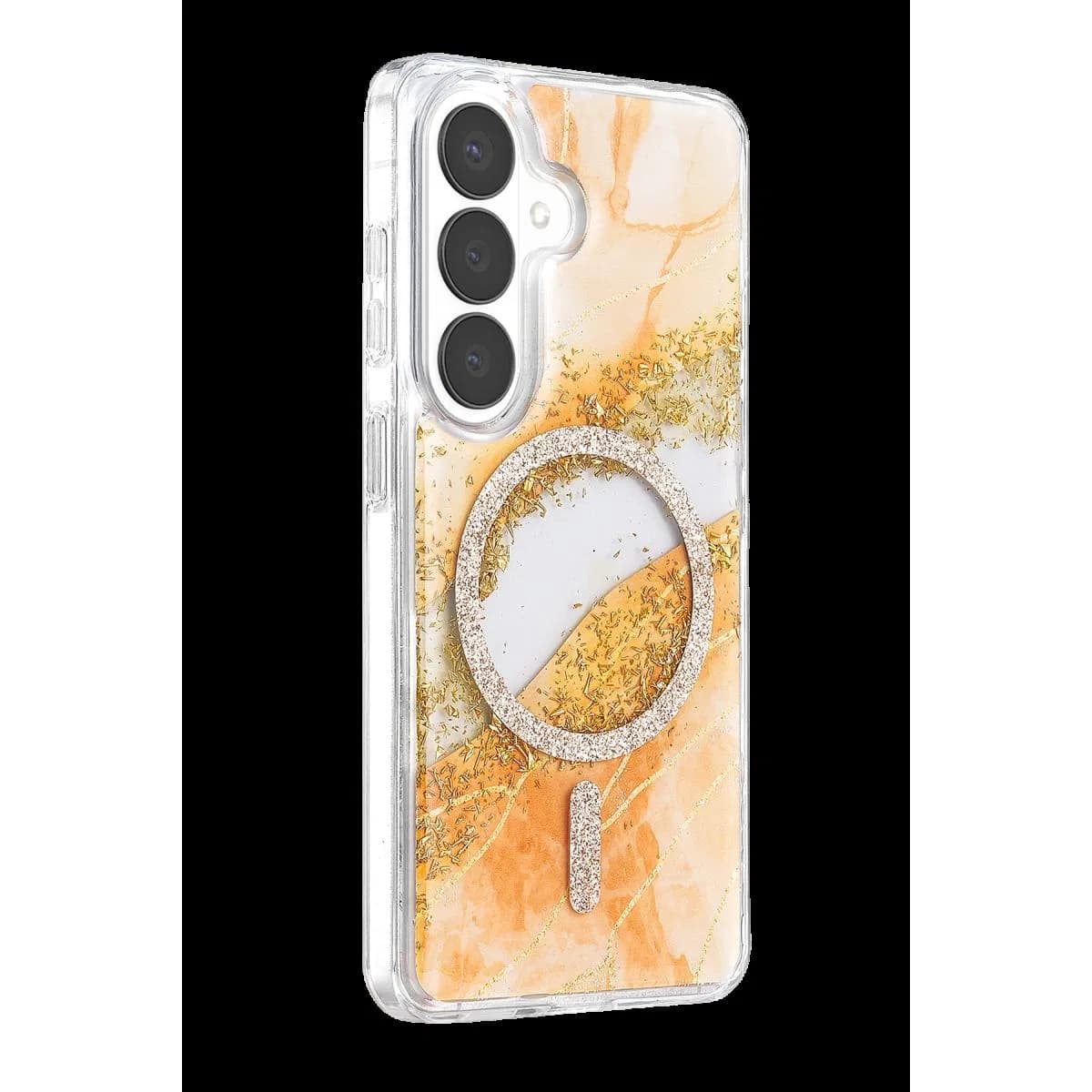 Onegif Samsung Galaxy S26 Lotus Simli Magsafe Kapak - Turuncu