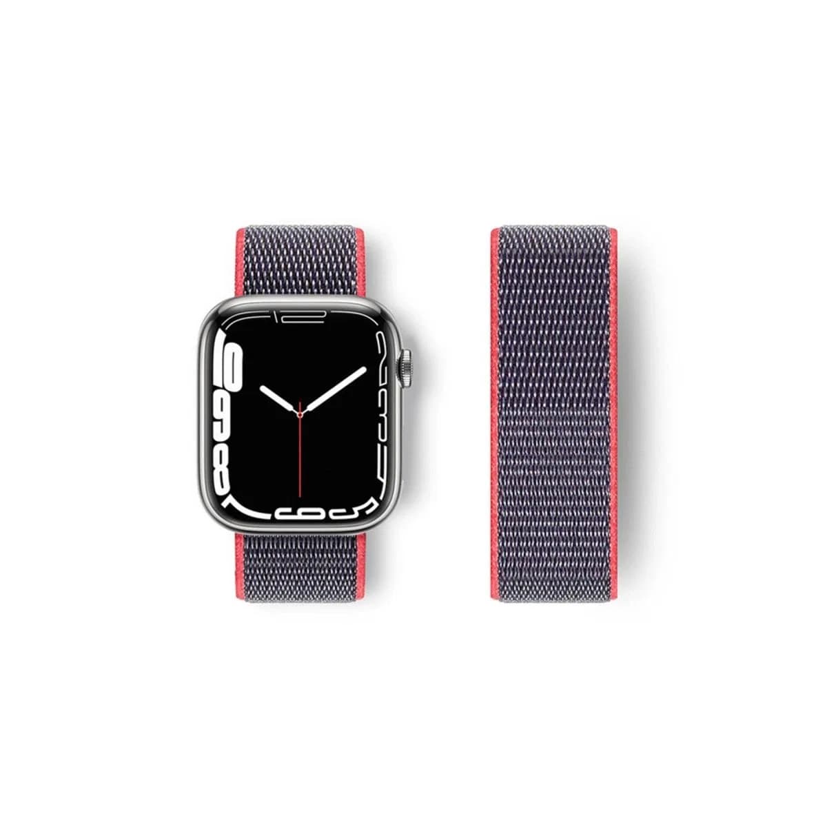 Apple Watch 42mm Hasırlı Cırtcırtlı Kordon - Pembe