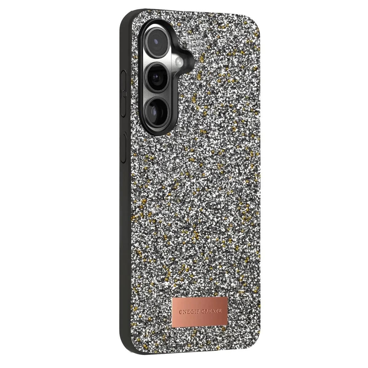 Onegif Samsung Galaxy S25 Bright Simli Kapak - Gold