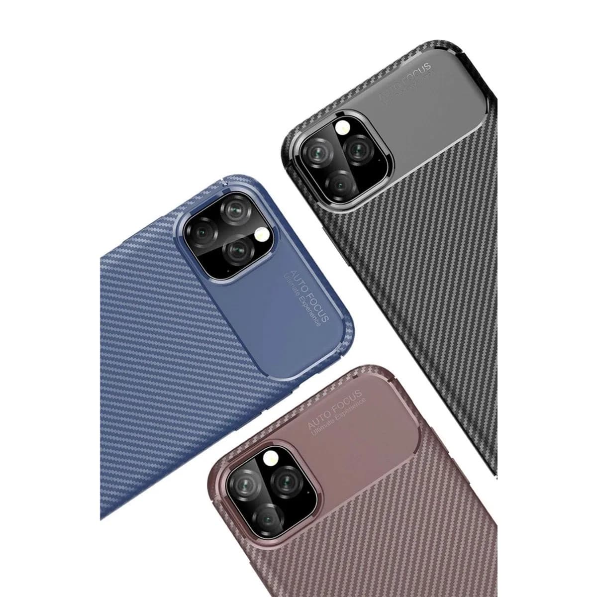 Apple İphone 11 Pro Max Kılıf Auto Focus Karbon Kapak - Lacivert