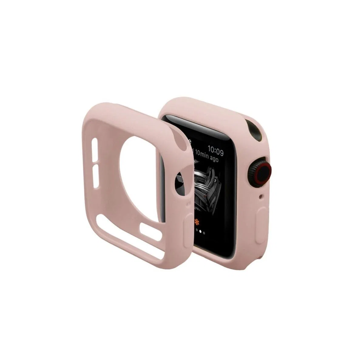 Apple Watch 44mm Silikon Alt Kasa - Pudra