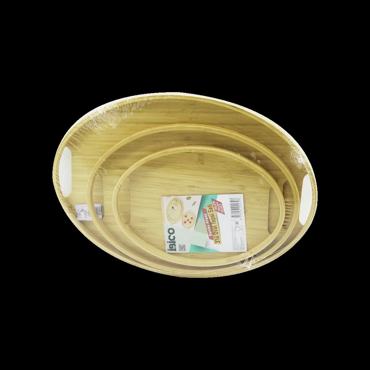Bambu Ahşap Oval Tepsi 3 Boy