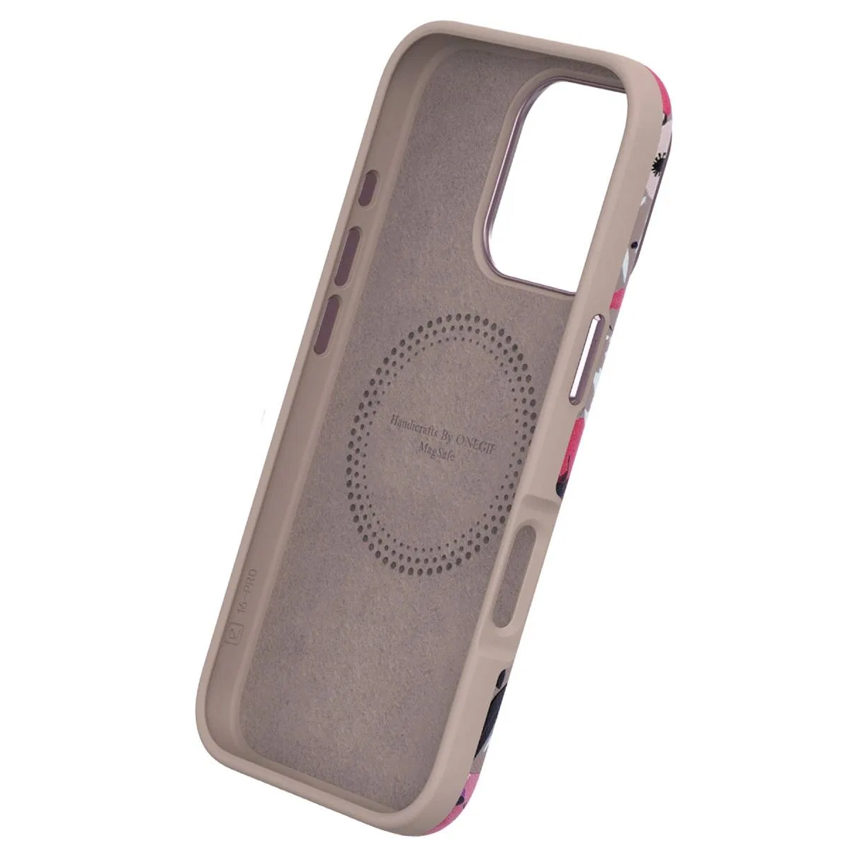 Onegif Apple İphone 15 Pro Flower Series Magsafe Kapak - Siyah