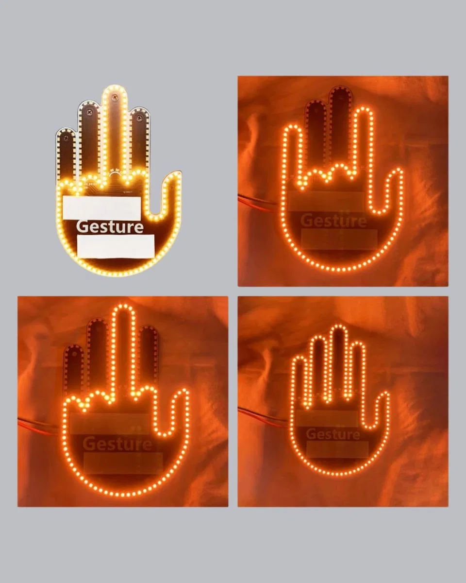 176 Led’li Amber Trafik Uyumlu Sinyal Işığı – El Hareketiyle Kontrol